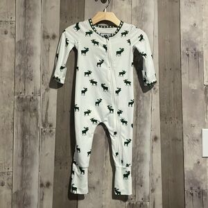 Sweet Honey White & Green Moose Pajamas